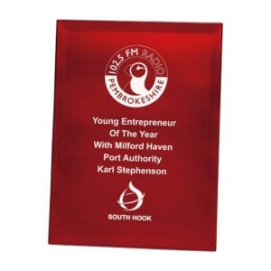 Mirage Ruby Red Mirrored Plaque 200mm