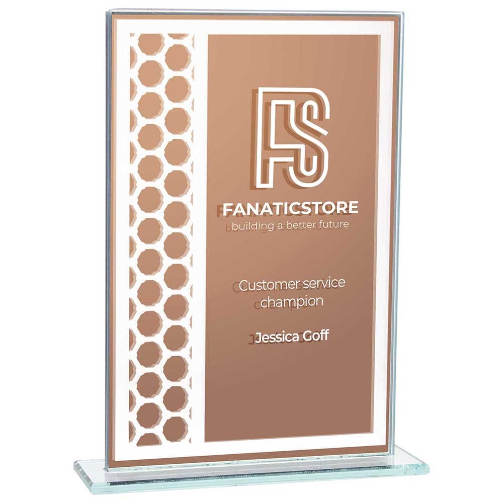 Titanium Mirrored Glass Award Bronze 180mm