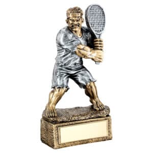 BRZ/PEW TENNIS 'BEASTS' FIGURE WITH PLATE -      6.75in