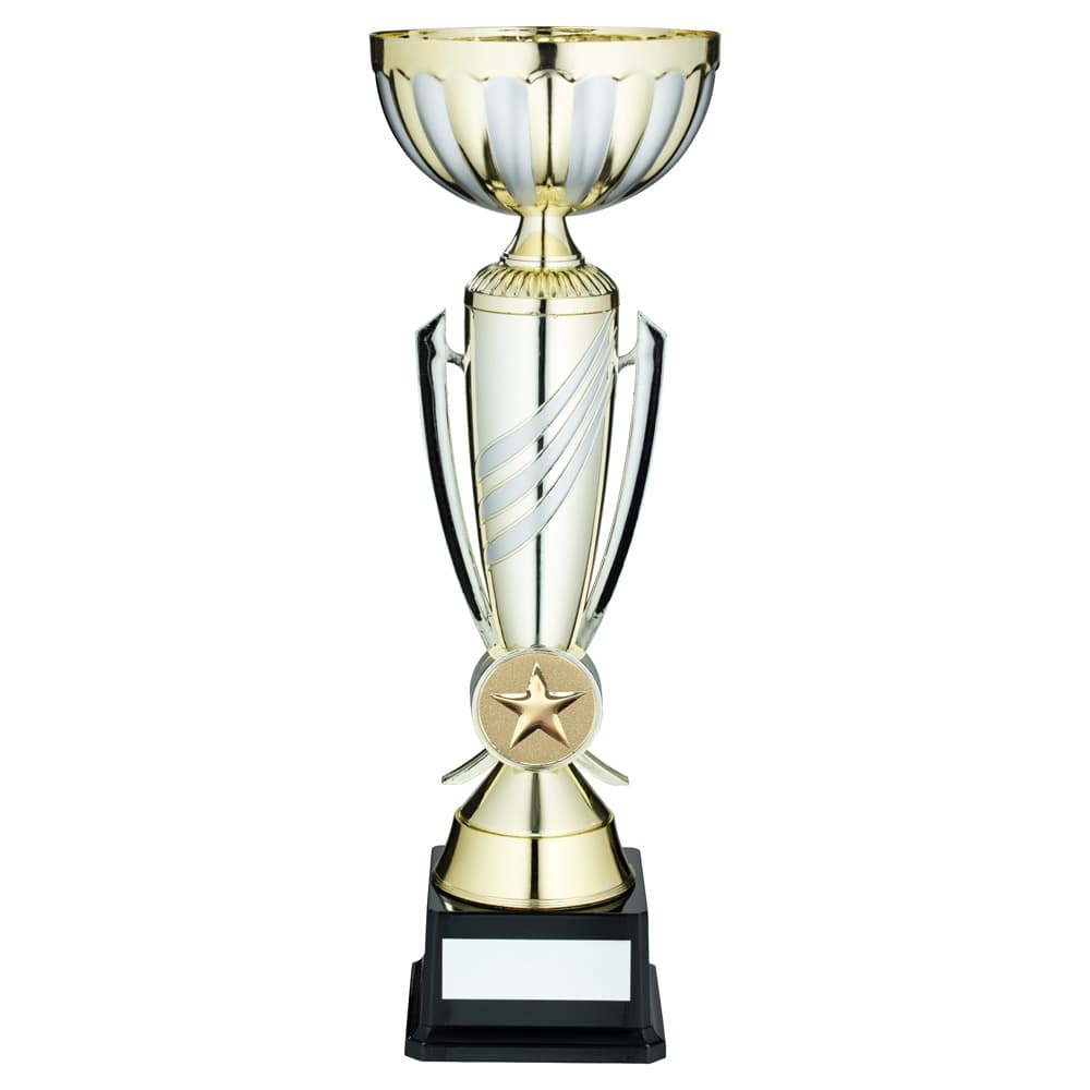 BRZ/GOLD BADMINTON '3 STAR WREATH' SERIES WITH PLATE  - 6.5in