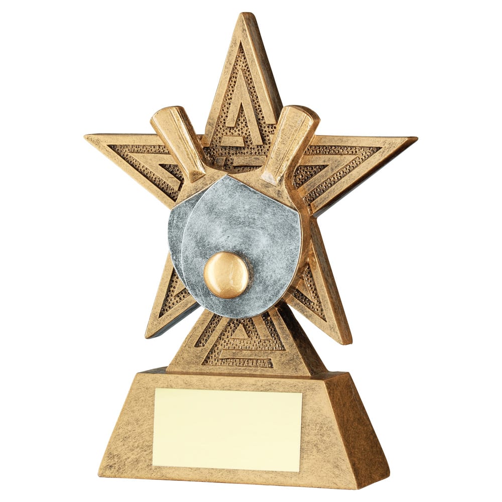 BRZ/PEW/GOLD TABLE TENNIS STAR LINE SERIES WITH PLATE - 5in