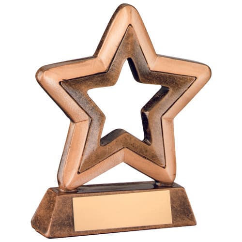 BRZ/GOLD RESIN GENERIC MINI STAR WITH PLATE -       4.25in