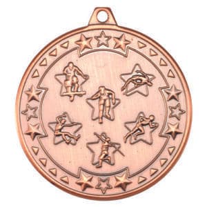 MULTI ATHLETICS TRI STAR MEDAL BRONZE - 2in