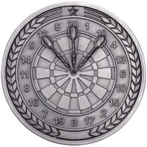DARTS MEDALLION ANTIQUE SILVER - 2.75in