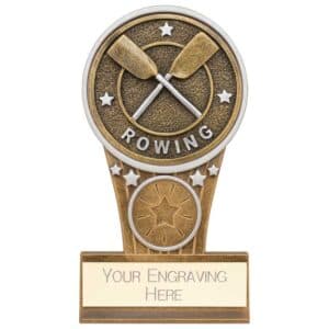 Ikon Tower Rowing Award Antique Silver & Gold 125mm