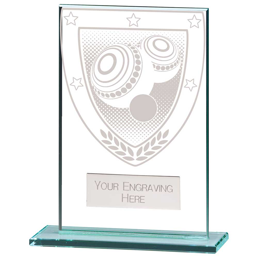 Millennium Lawn Bowls Jade Glass Award 125mm