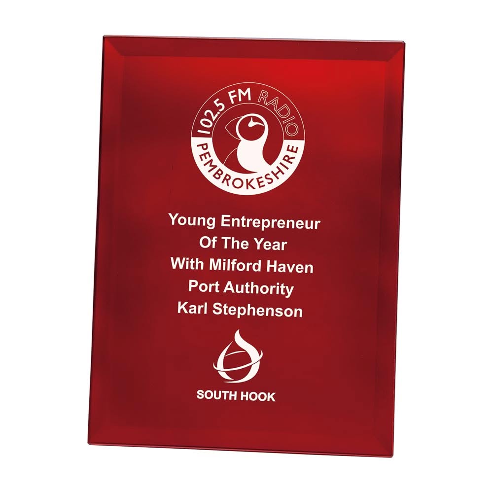 Mirage Ruby Red Mirrored Plaque 200mm