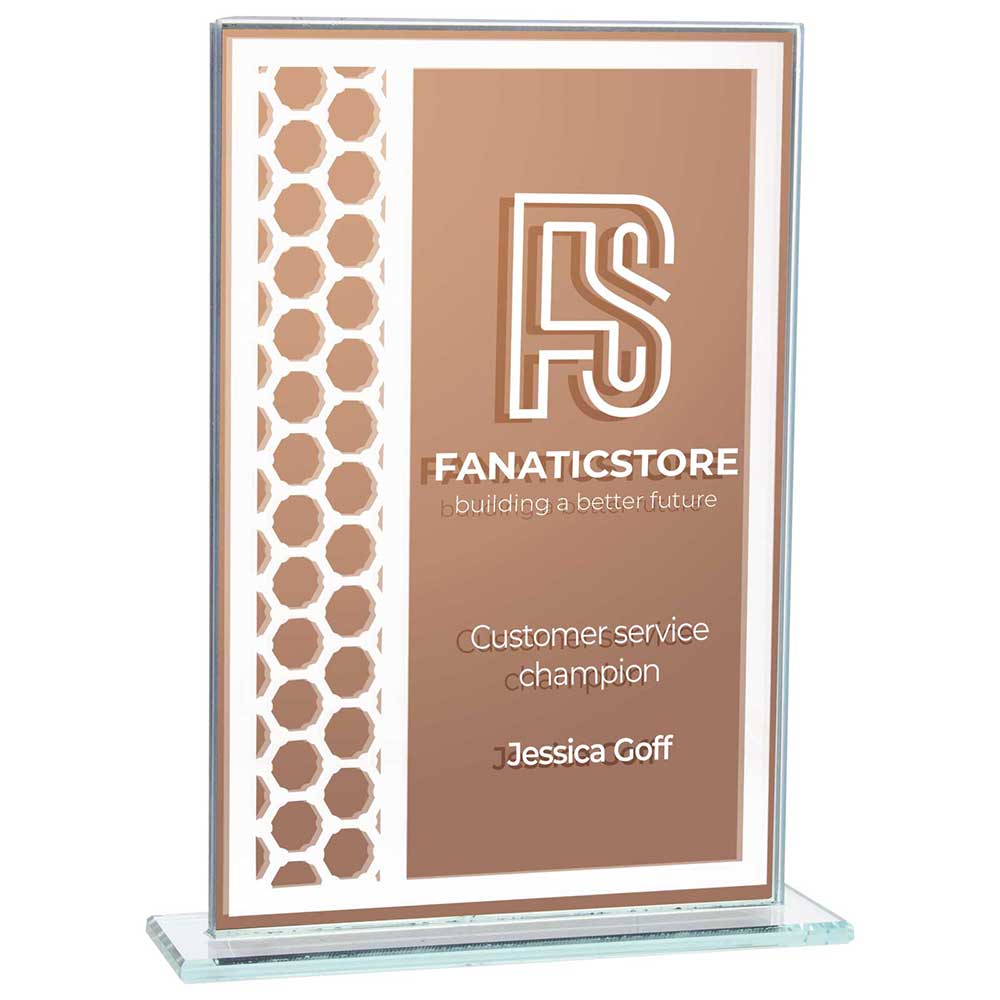 Titanium Mirrored Glass Award Bronze 160mm