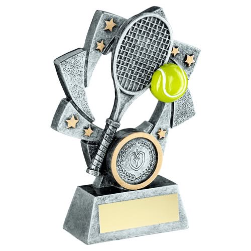 PEW/GOLD/YELLOW TENNIS STAR SPIRAL WITH PLATE (1in CENTRE) - 4.25in