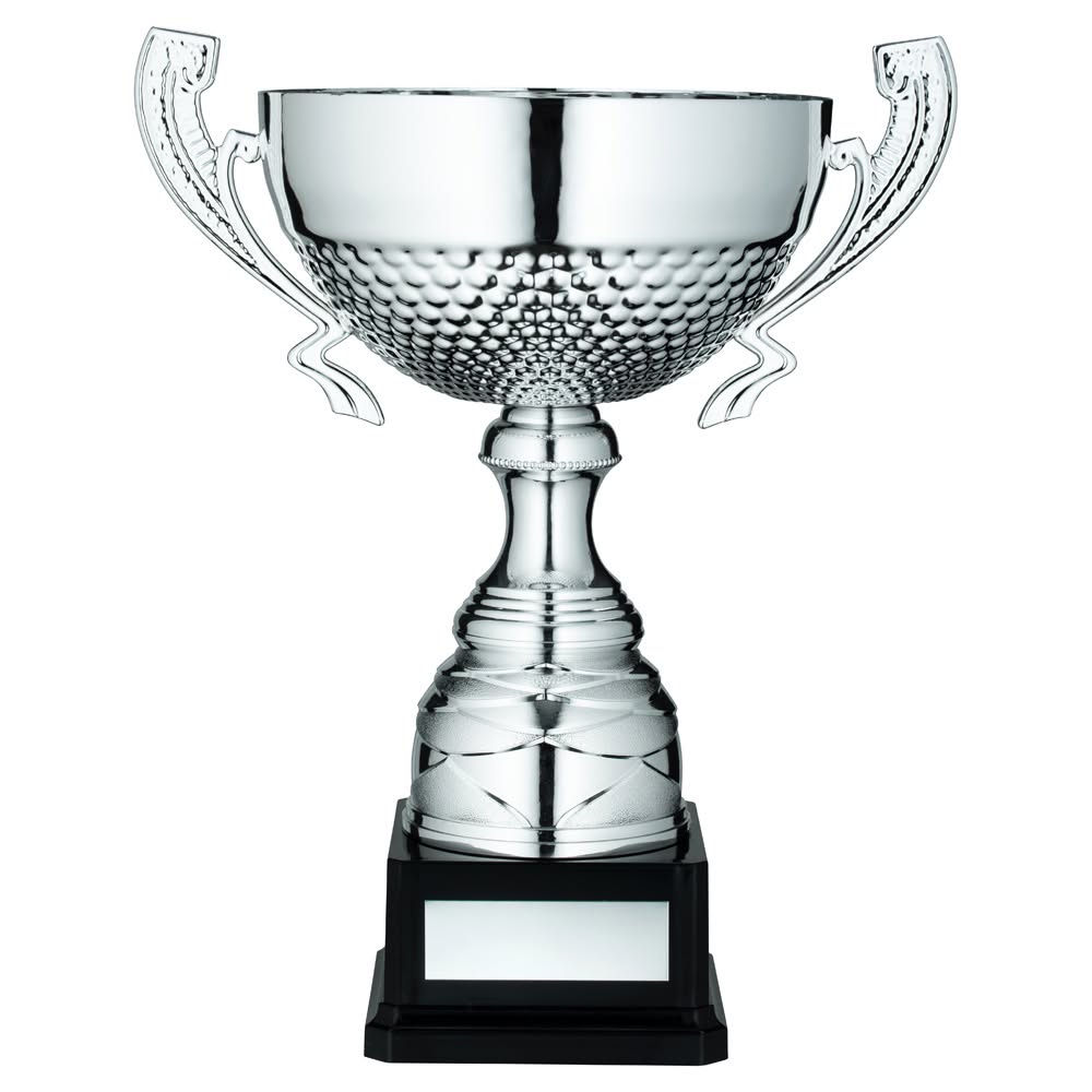 BRZ/GOLD SWIMMING MINI CUP WITH PLATE (1in CENTRE) - 4.25in