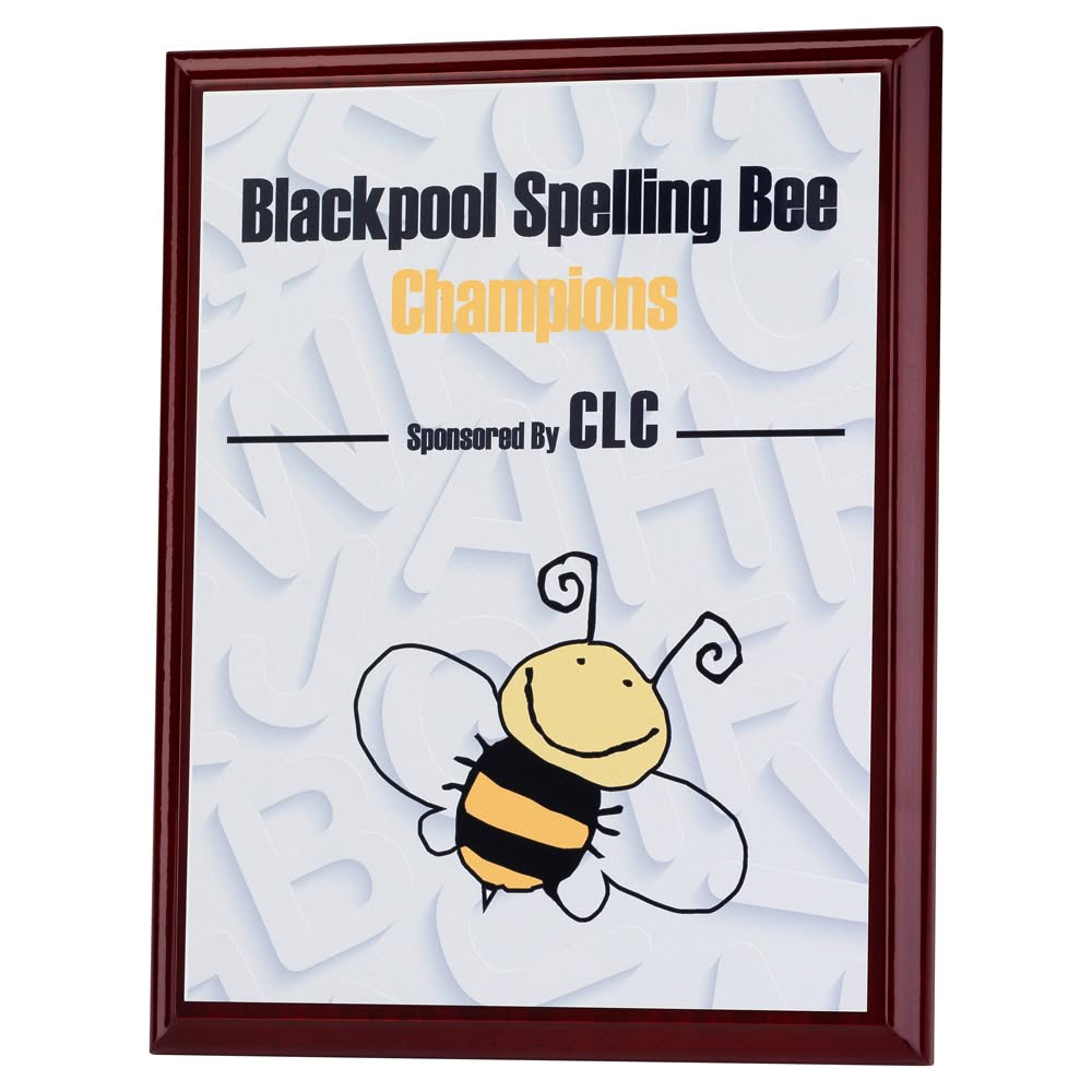 ROSEWOOD PLAQUE WITH WHITE SUBLIMATION FRONT (PORTRAIT) - 7in