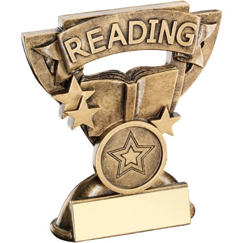 BRZ/GOLD READING MINI CUP WITH PLATE (1in CENTRE) - 3.75in