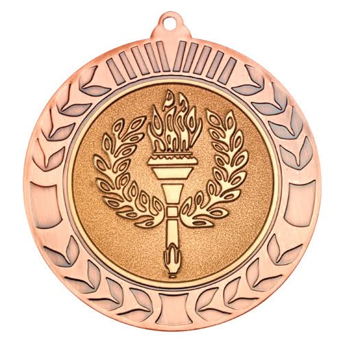 WREATH MEDAL (2in CENTRE) BRONZE - 2.75in