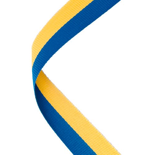 MEDAL RIBBON ROYAL BLUE/YELLOW - 30 X 0.875in