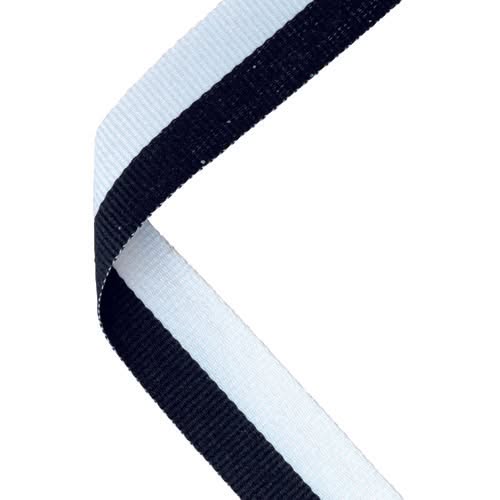 MEDAL RIBBON BLACK/WHITE - 30 X 0.875in