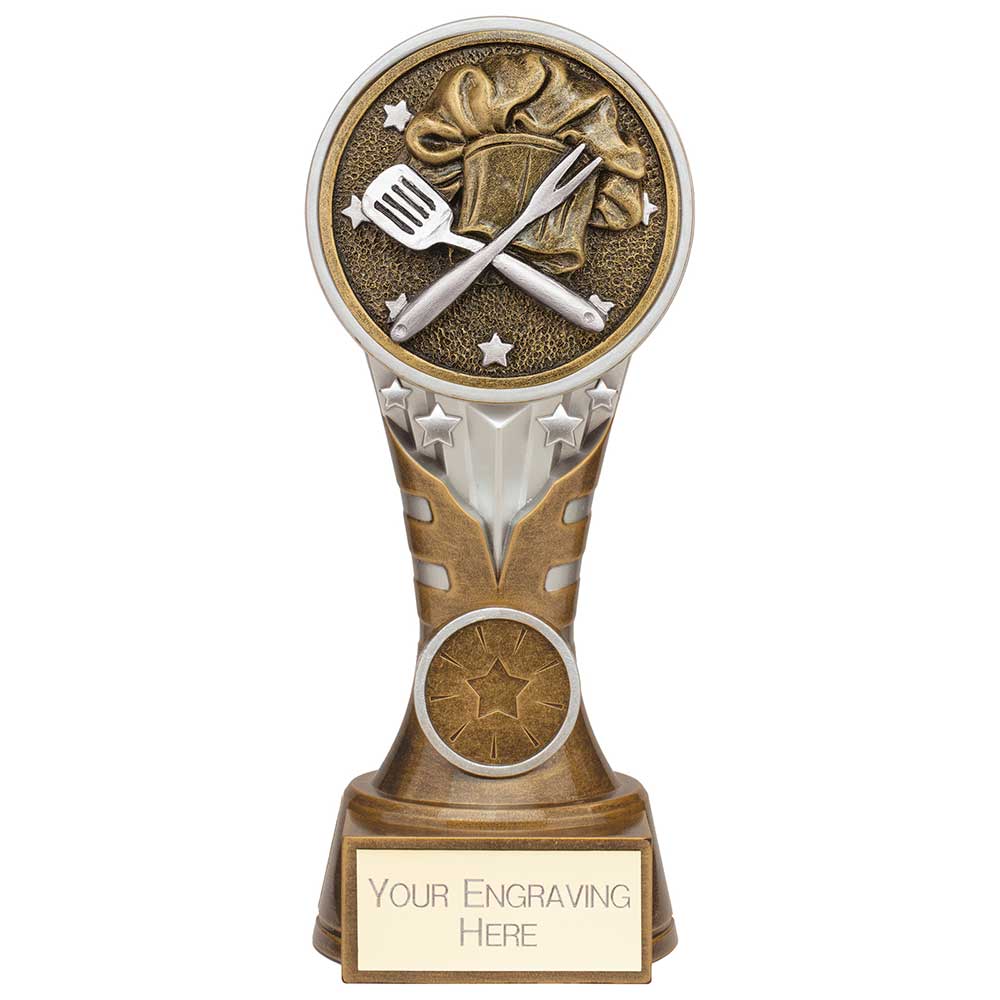 Ikon Tower Cooking Award Antique Silver & Gold 175mm