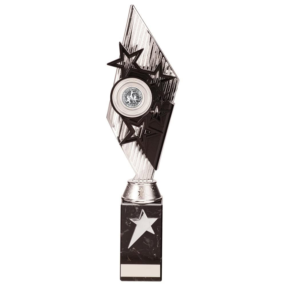 Pizzazz Plastic Trophy Silver & Black 350mm
